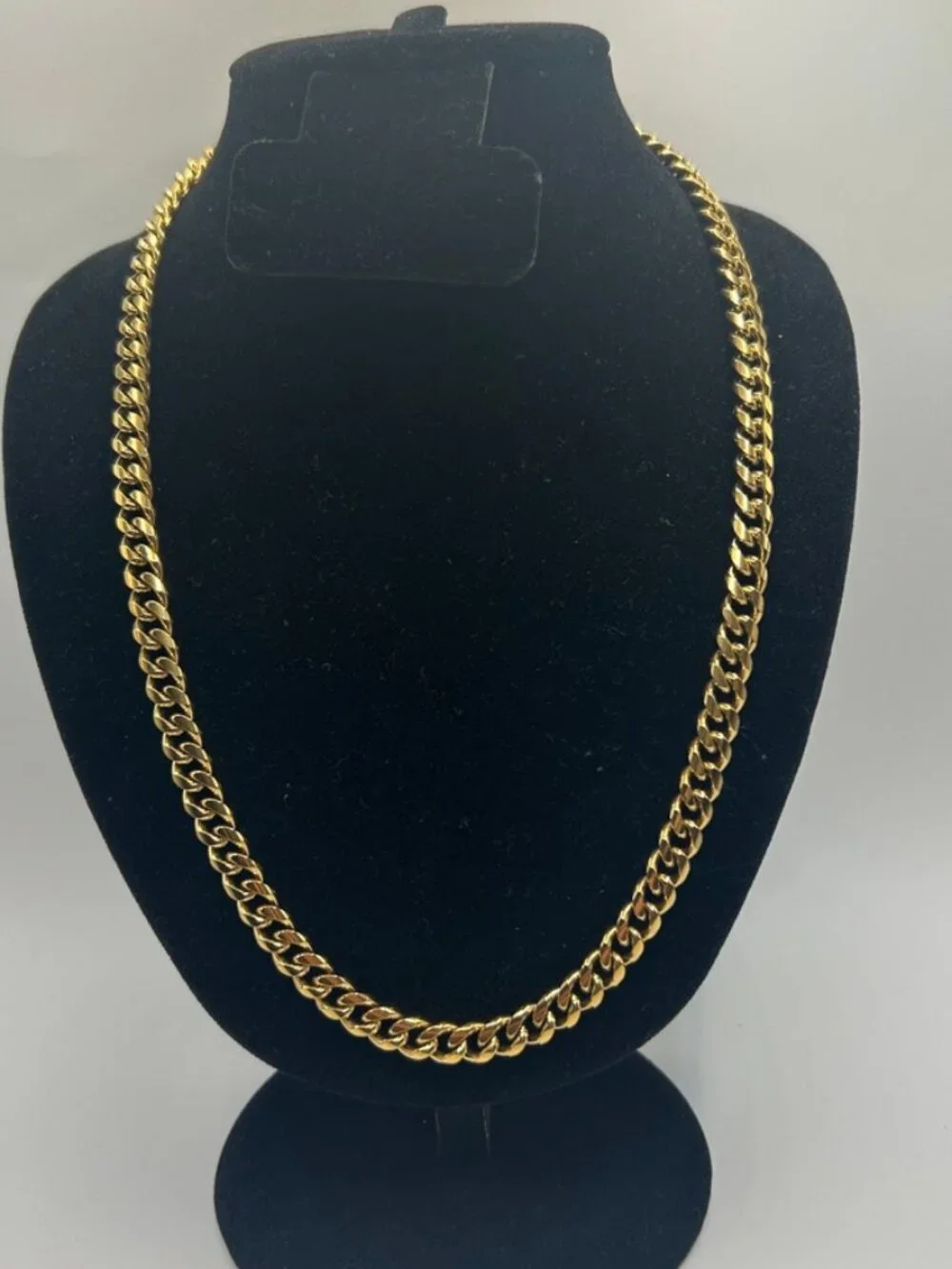 Cuban Link Chain Real Gold 7mm 26 Inch Plated Stainless Steel Durable Mens